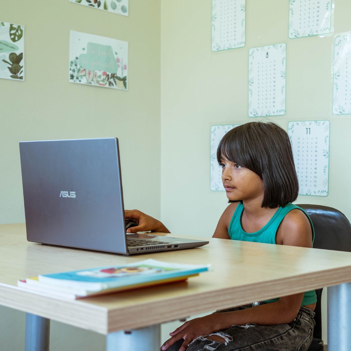 A well-organised home learning environment set up for a child