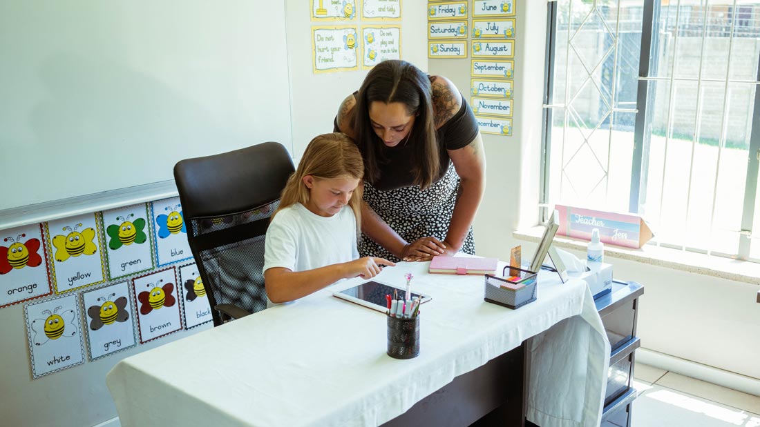 South African learners working together on maths word problems